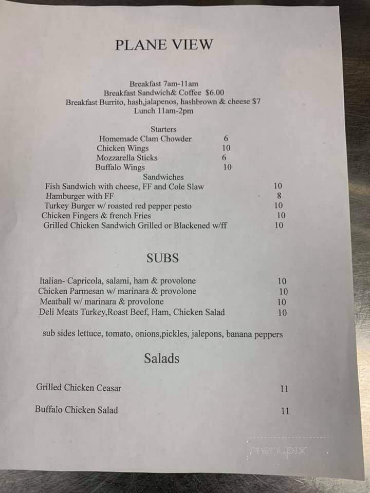 Plane View - Vineyard Haven, MA menu_pic