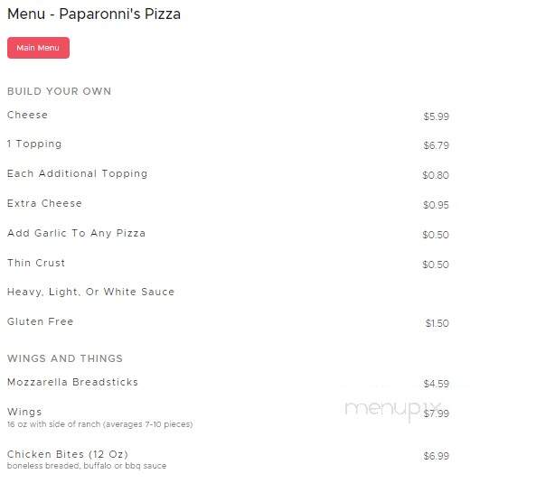 Paparonni's Pizza - Danielsville, GA menu_pic