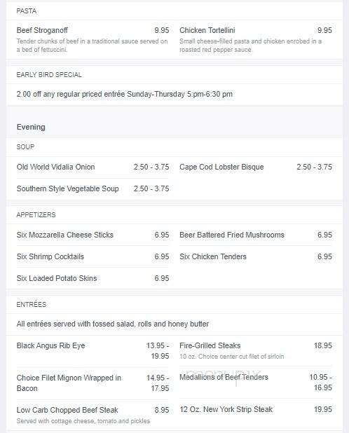 Cohutta Lodge & Restaurant - Chatsworth, GA menu_pic