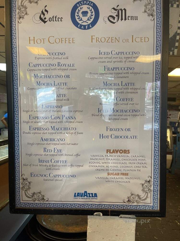 Olympia Cafe - Savannah, GA menu_pic