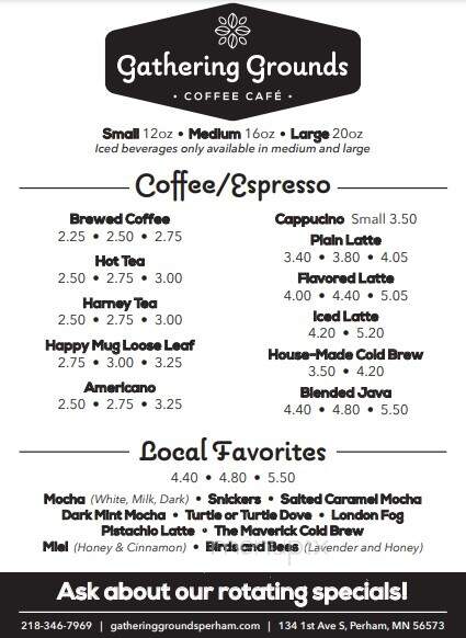 Gathering Grounds Coffeeshop - Perham, MN menu_pic
