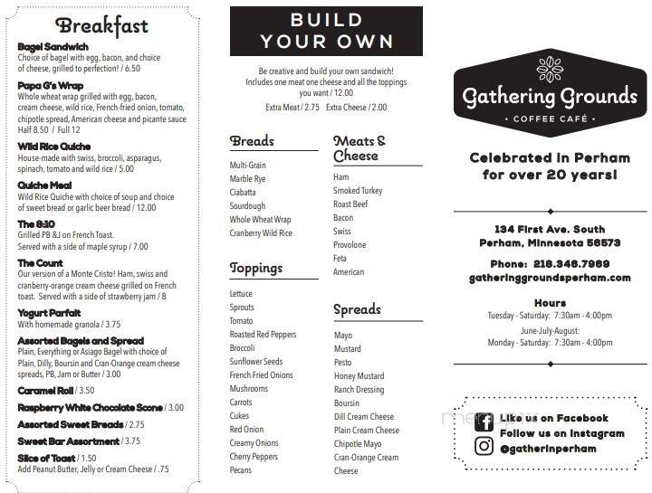 Gathering Grounds Coffeeshop - Perham, MN menu_pic