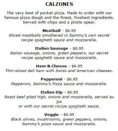 Sammy's Pizza - Cloquet, MN menu_pic
