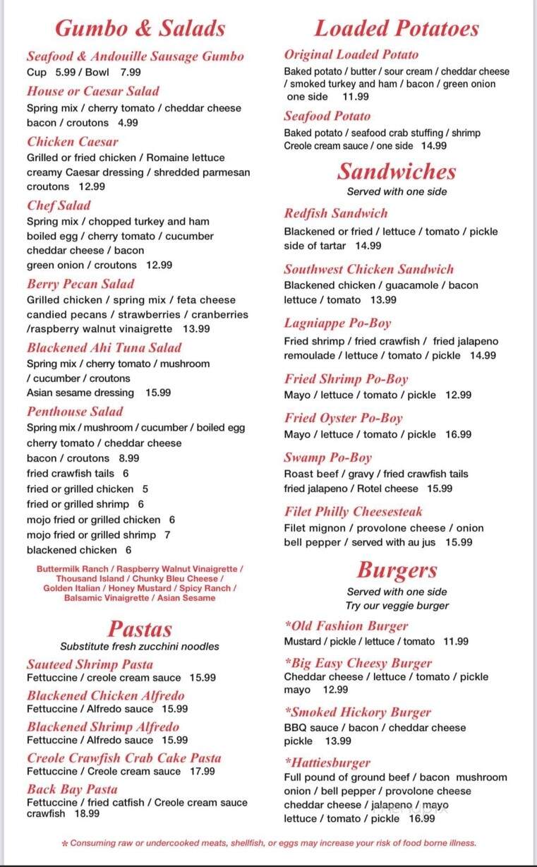 Chesterfield's - Hattiesburg, MS menu_pic