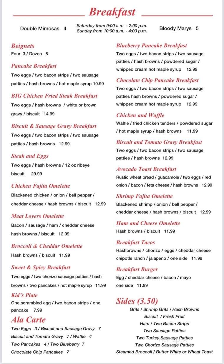 Chesterfield's - Hattiesburg, MS menu_pic