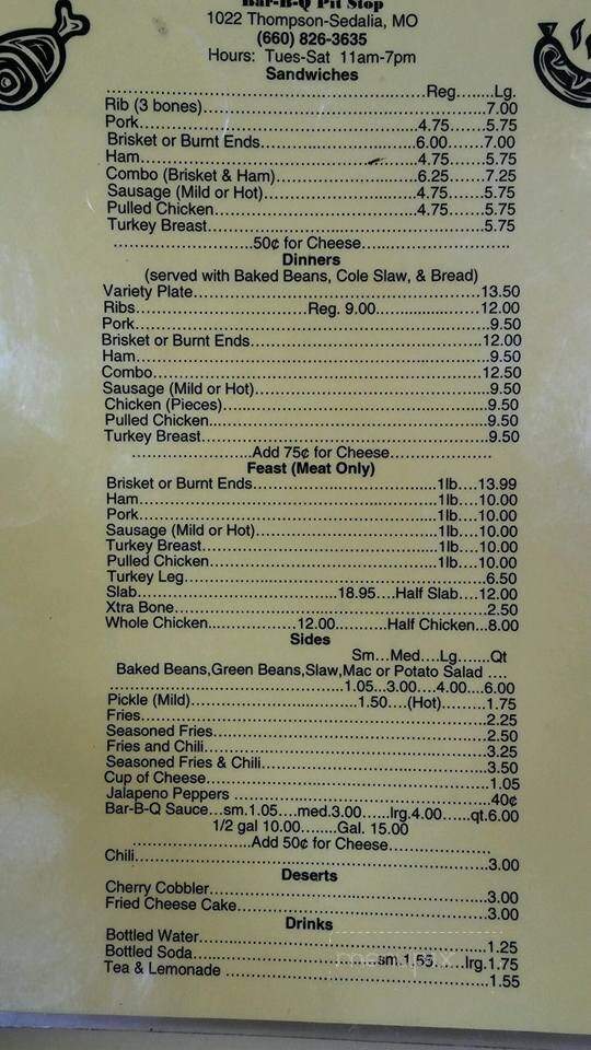 Bar-B-Que Pit Stop - Sedalia, MO menu_pic