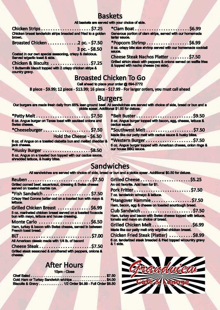 Grand View Cafe & Lounge - Aurora, NE menu_pic