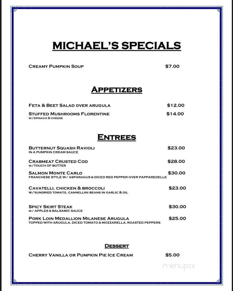 Michael's Riverside - Lyndhurst, NJ menu_pic