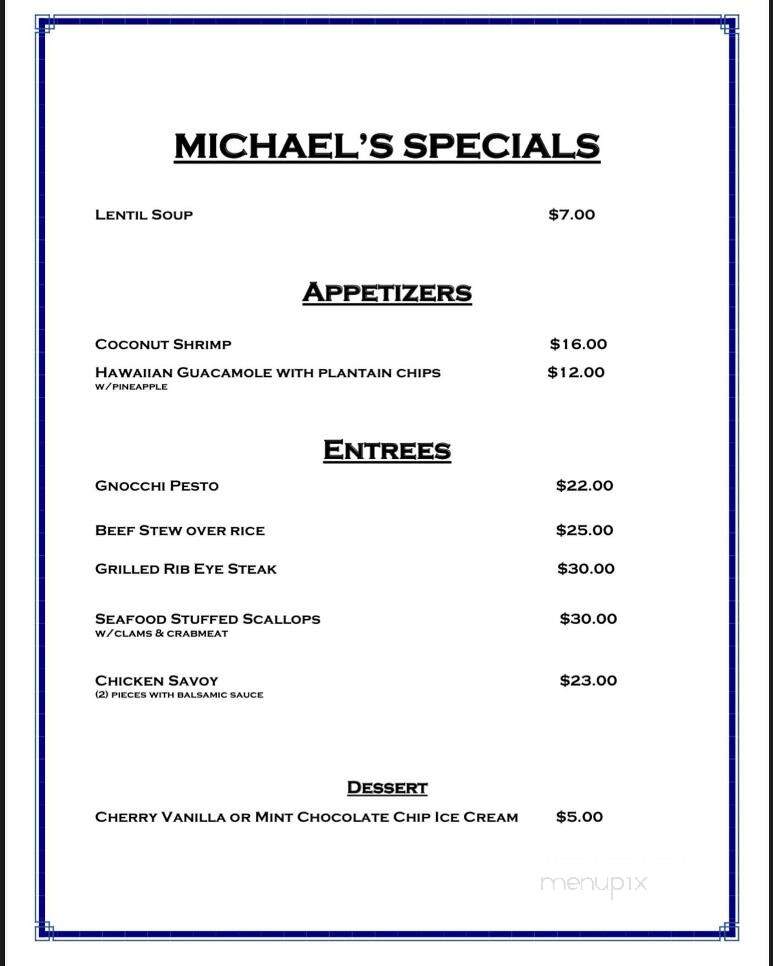 Michael's Riverside - Lyndhurst, NJ menu_pic