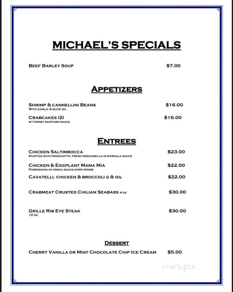 Michael's Riverside - Lyndhurst, NJ menu_pic
