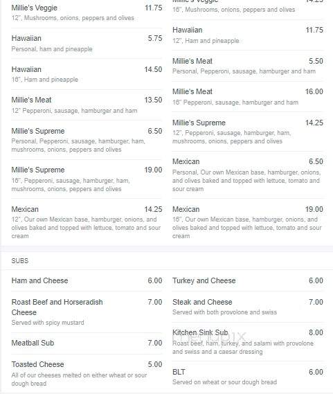 Aunt Millie's - Milton, NC menu_pic