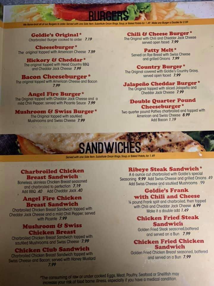 Goldie's Patio Grill - Pryor, OK menu_pic