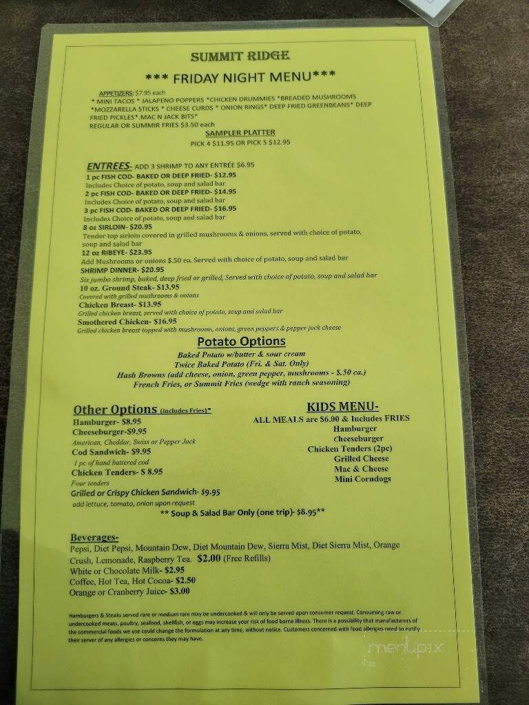 Summit House - Wonewoc, WI menu_pic
