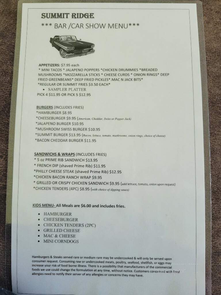 Summit House - Wonewoc, WI menu_pic