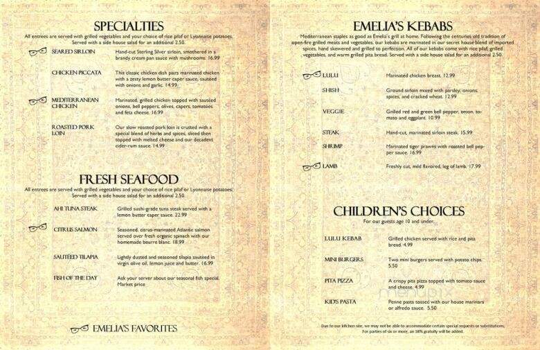 Emelia's Kitchen - Fayetteville, AR menu_pic