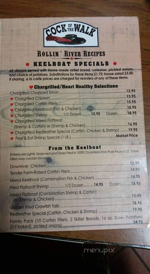 Cock Of The Walk - North Little Rock, AR menu_pic