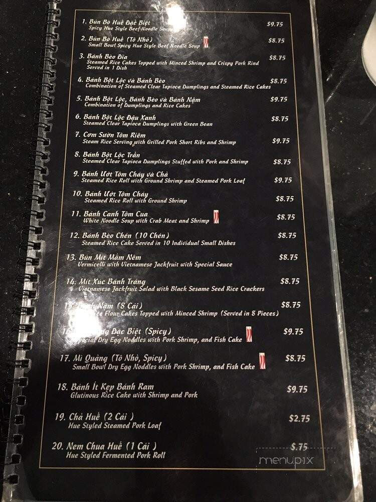 Ngu Binh Restaurant - Westminster, CA menu_pic