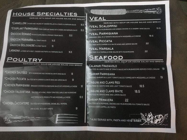 Joe's Italian Cuisine - Escondido, CA menu_pic
