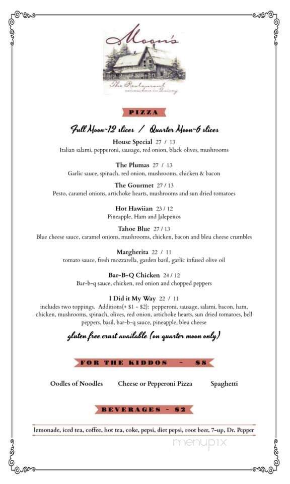 Moon's Restaurant - Quincy, CA menu_pic