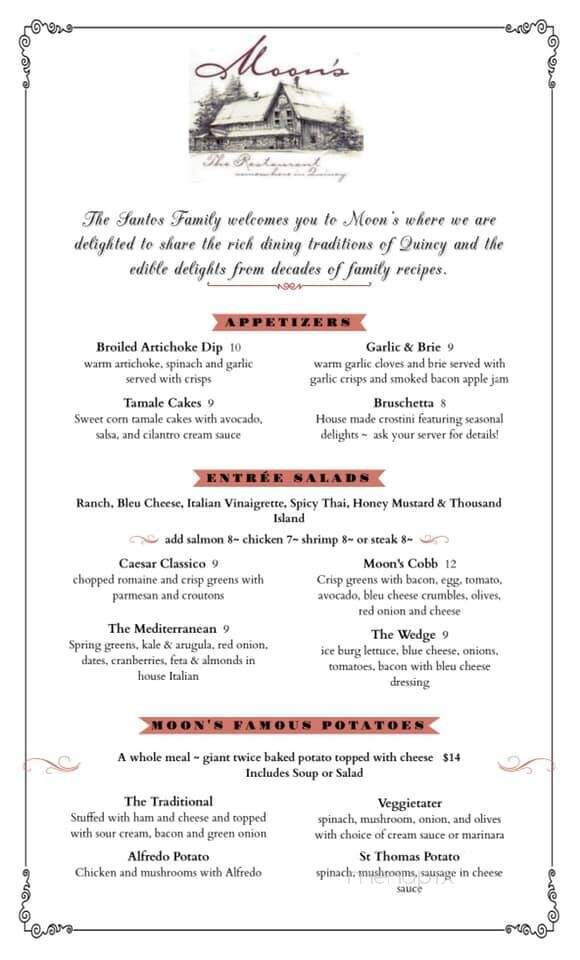 Moon's Restaurant - Quincy, CA menu_pic