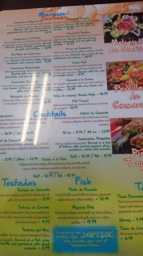 Luna Mexican Seafood Bar & Grill - Greensboro, NC menu_pic