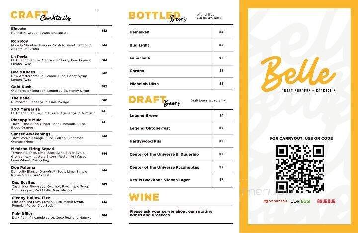Belle & James - Richmond, VA menu_pic