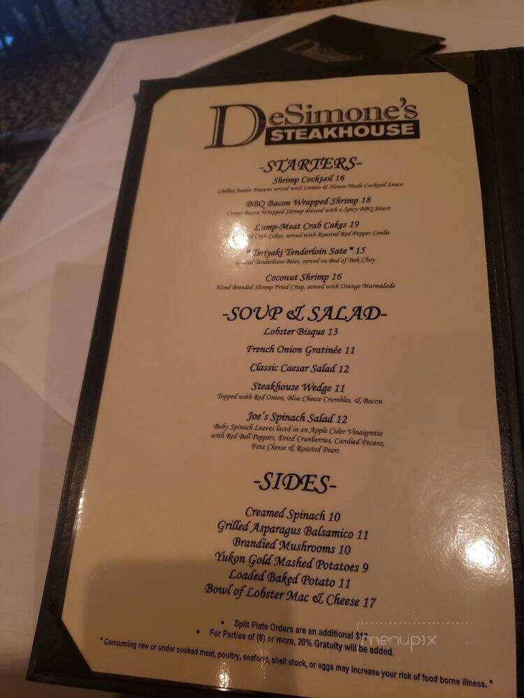 DeSimone's Steakhouse - Henderson, NV menu_pic