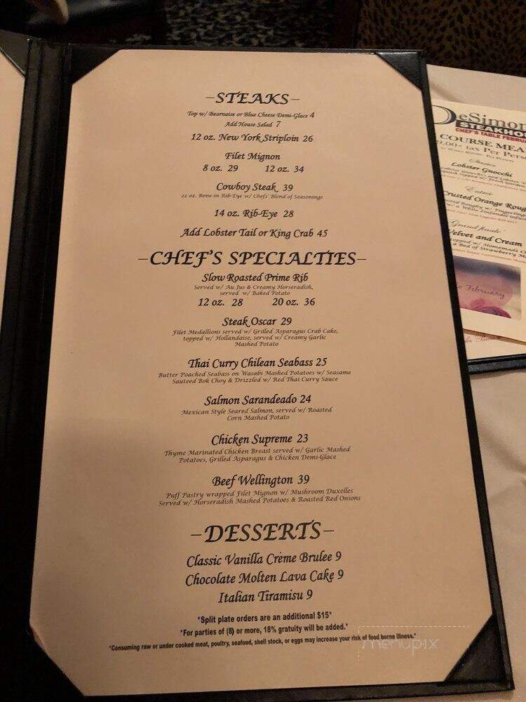 DeSimone's Steakhouse - Henderson, NV menu_pic