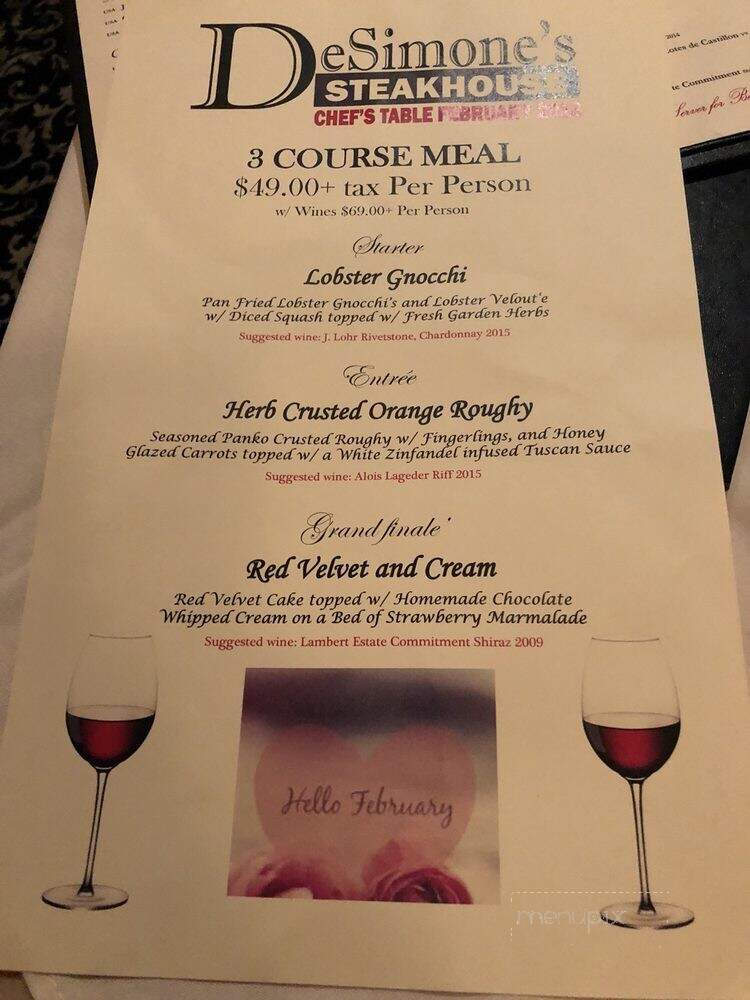 DeSimone's Steakhouse - Henderson, NV menu_pic