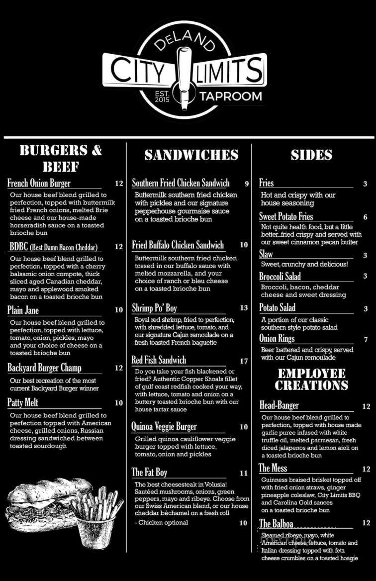 City Limits Taproom - DeLand, FL menu_pic