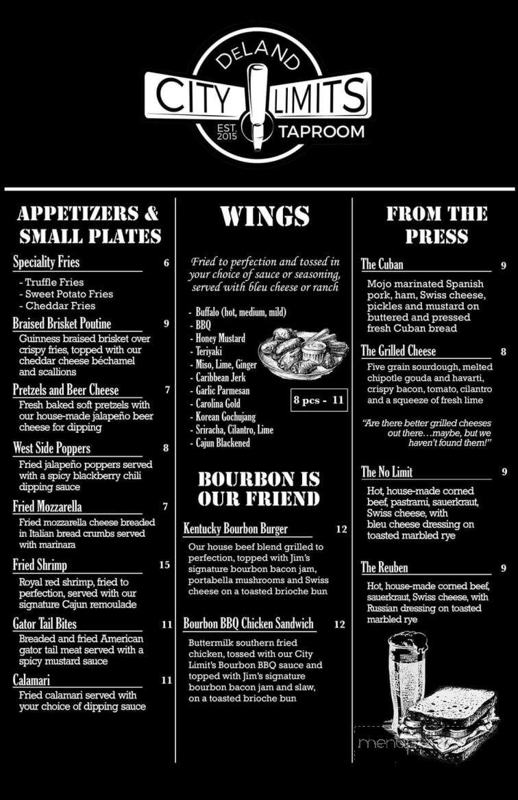 City Limits Taproom - DeLand, FL menu_pic
