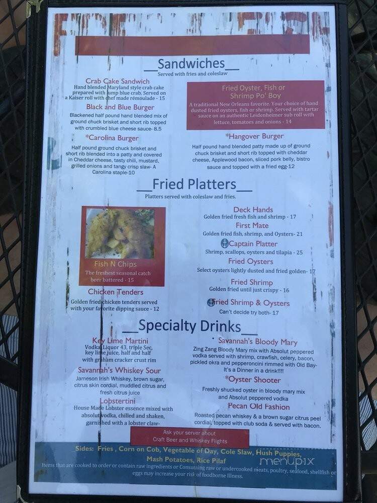Savannah's Oyster House - Blowing Rock, NC menu_pic