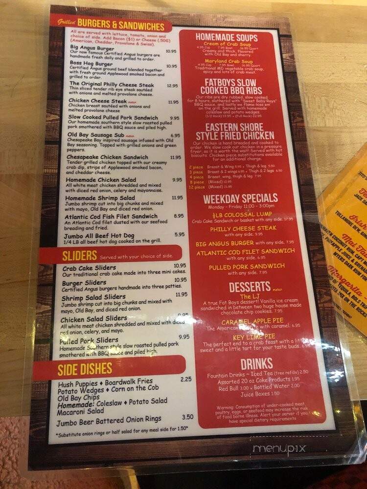 Menu of Fat Boys Crab House in Crofton, MD 21114