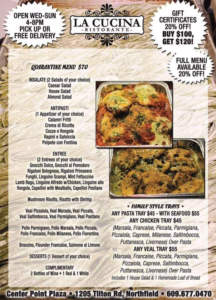 La Cucina Ristorante - Northfield, NJ menu_pic