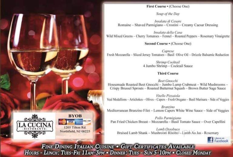 La Cucina Ristorante - Northfield, NJ menu_pic
