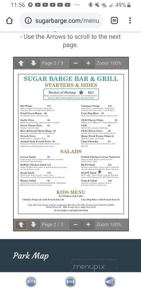 Sugar Barge Bar & Grill - Bethel Island, CA menu_pic