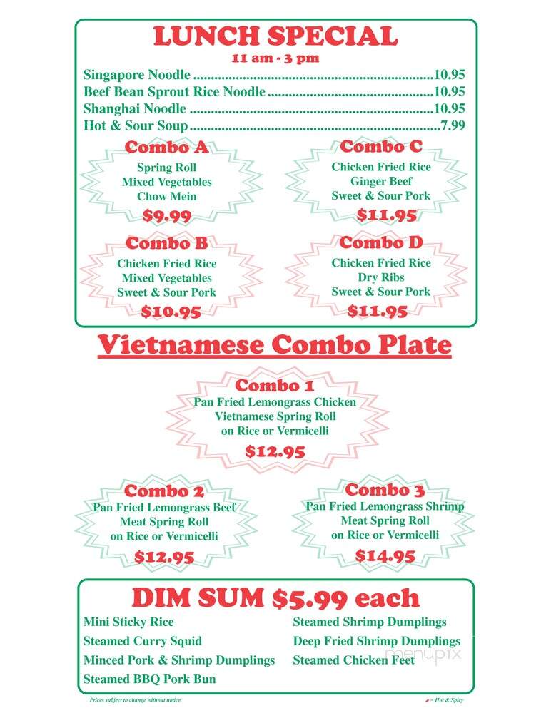 Harvest Chinese Restaurant - Edmonton, AB menu_pic