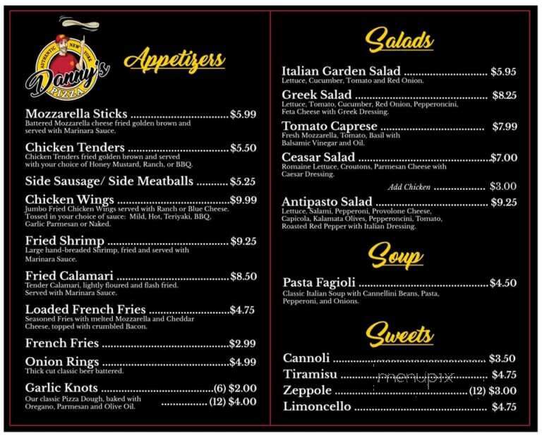 Danny's Pizza - Murrells Inlet, SC menu_pic