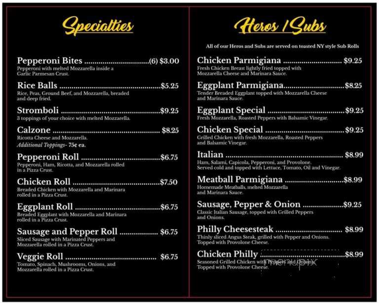 Danny's Pizza - Murrells Inlet, SC menu_pic