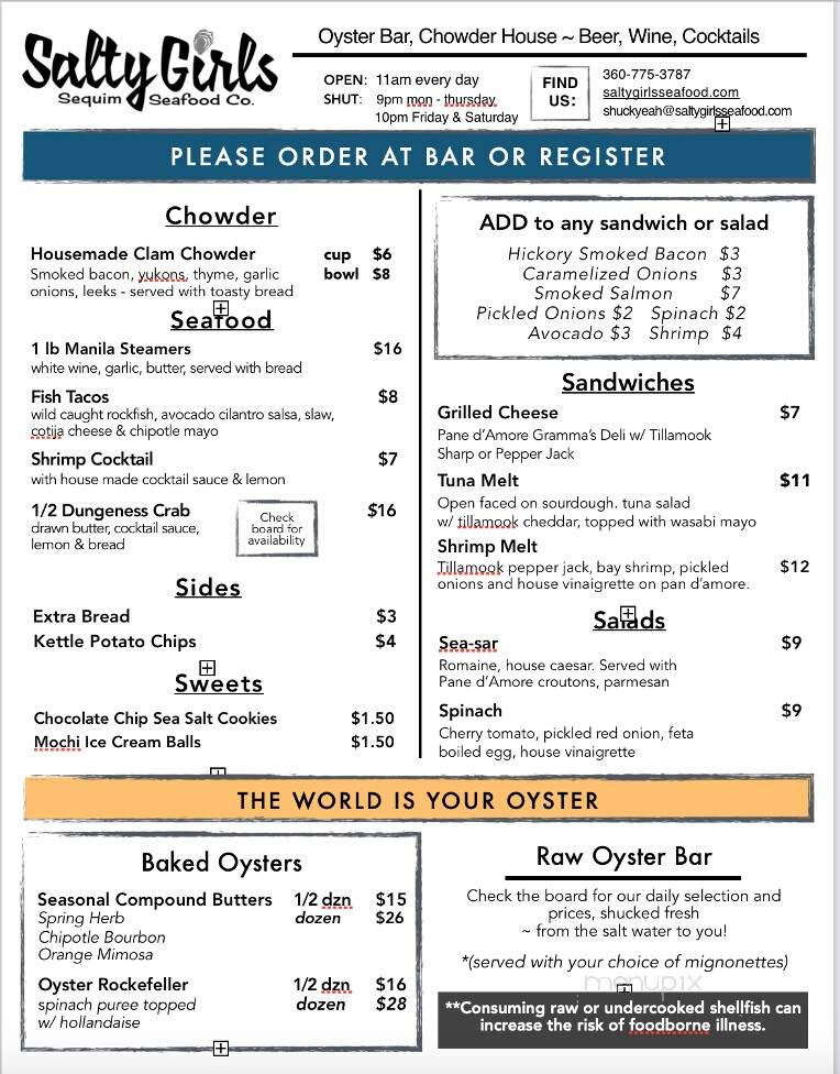 Salty Girls - Sequim, WA menu_pic