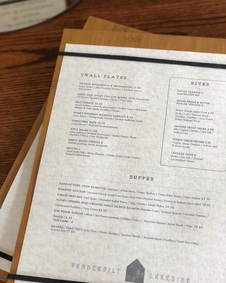 Vanderbilt Lakeside Bar Room & Guesthouse - Philmont, NY menu_pic