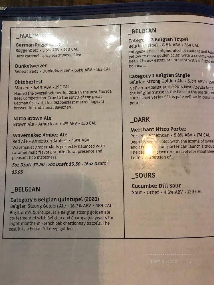 Big Storm Brewery- Cape Coral - Cape Coral, FL menu_pic