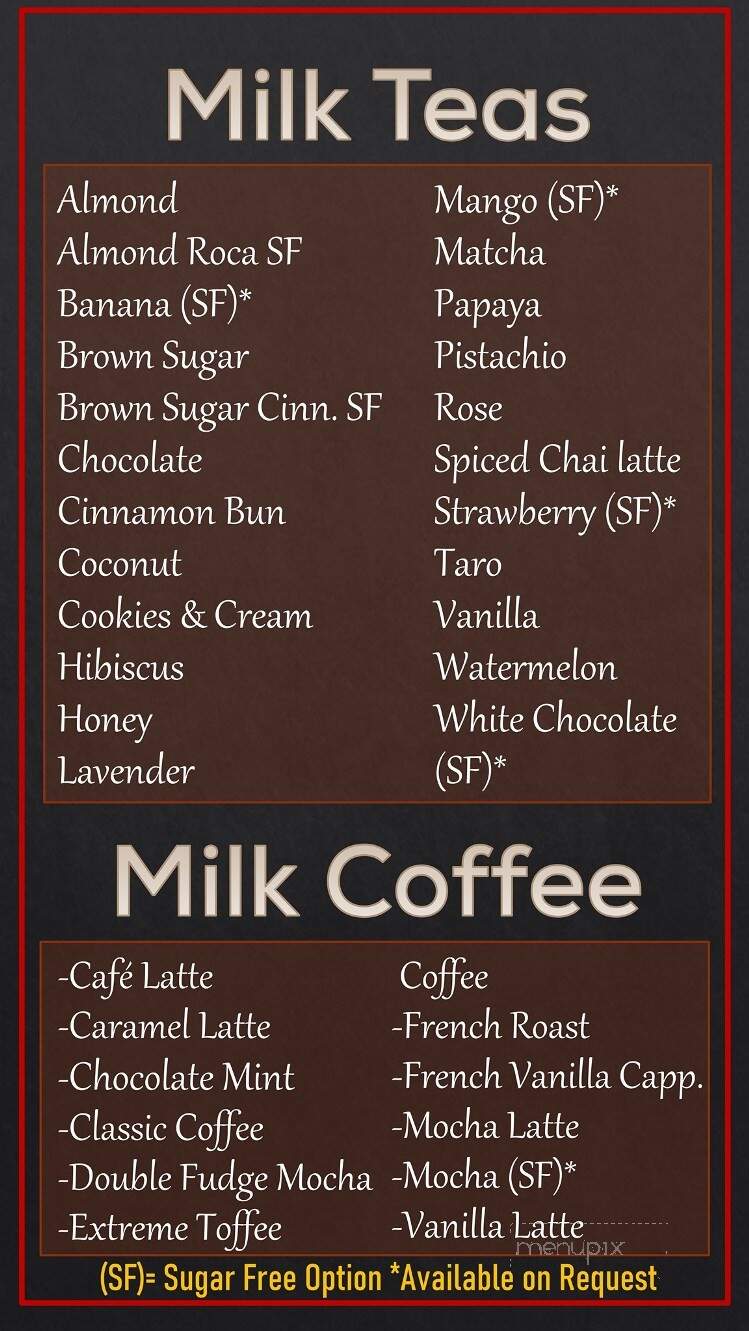 Dulce Nitrogen- Ice Cream & Bubble Tea - Pigeon Forge, TN menu_pic