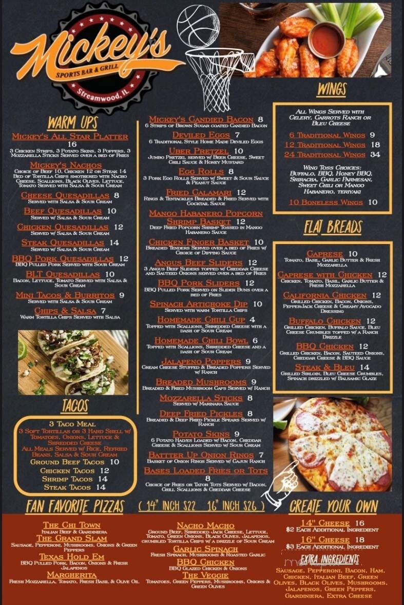 Mickey's Sports Bar & Grill - Streamwood, IL menu_pic