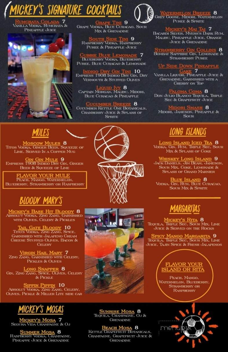 Mickey's Sports Bar & Grill - Streamwood, IL menu_pic