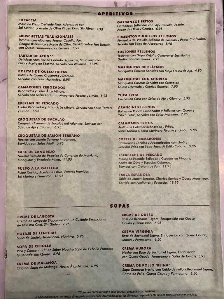 Restaurant Montecatini - Miami, FL menu_pic