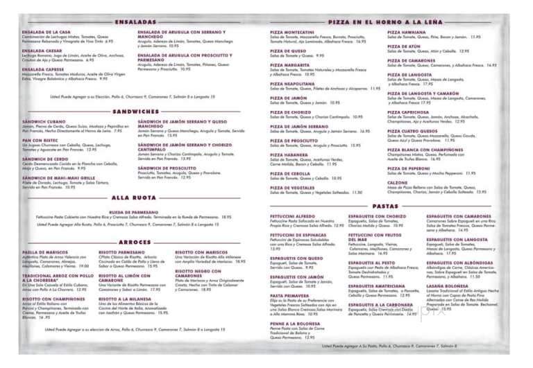 Restaurant Montecatini - Miami, FL menu_pic