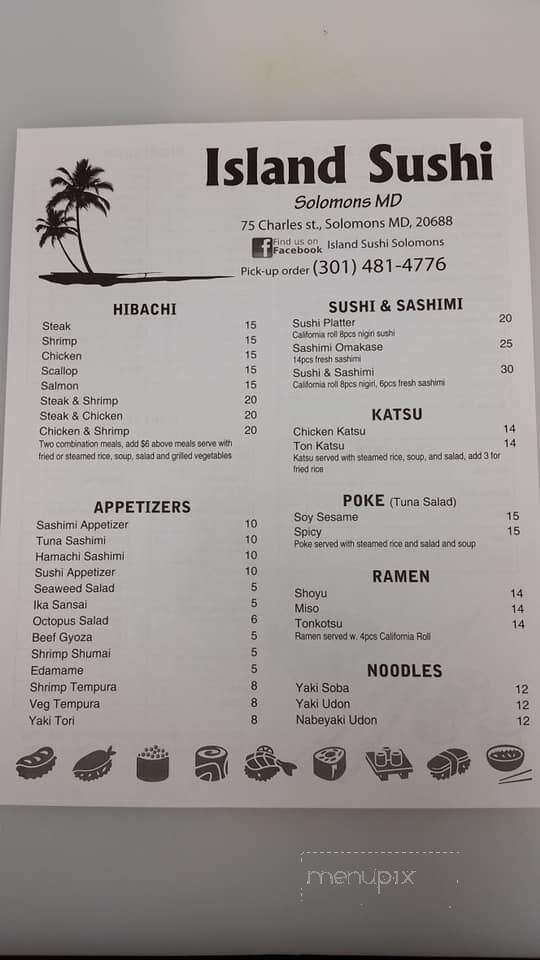 Island Sushi - Lexington Park, MD menu_pic