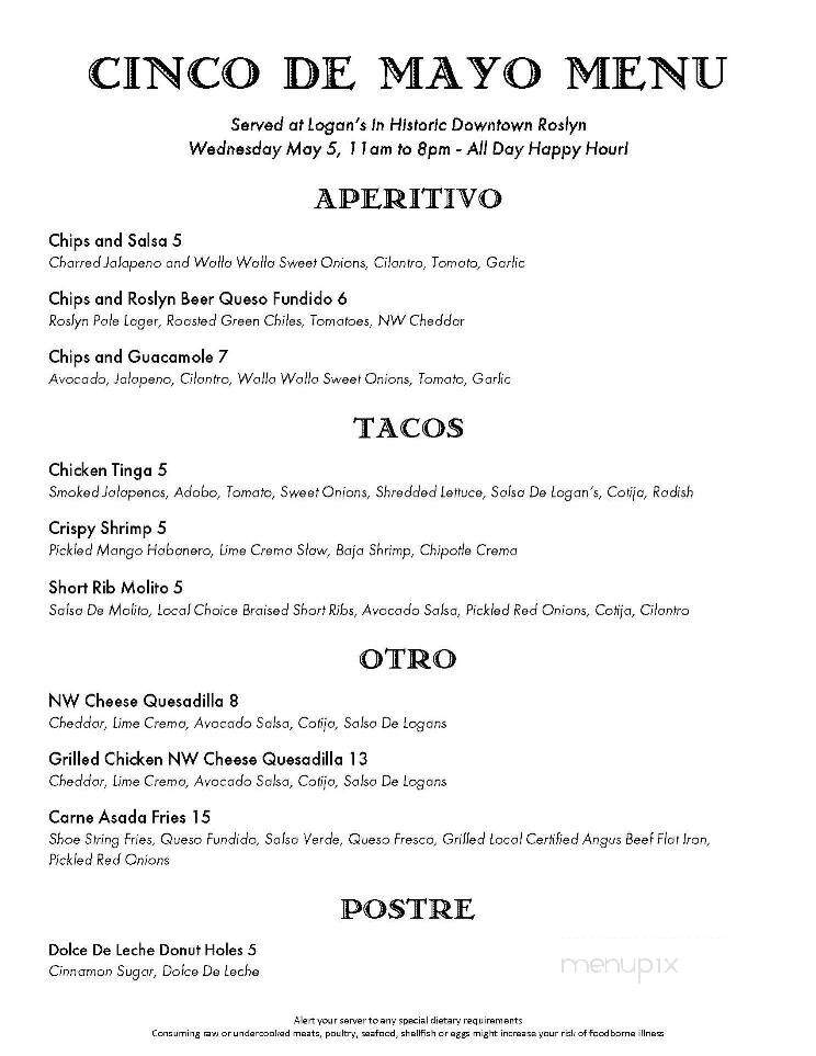 Logan's - Roslyn, WA menu_pic