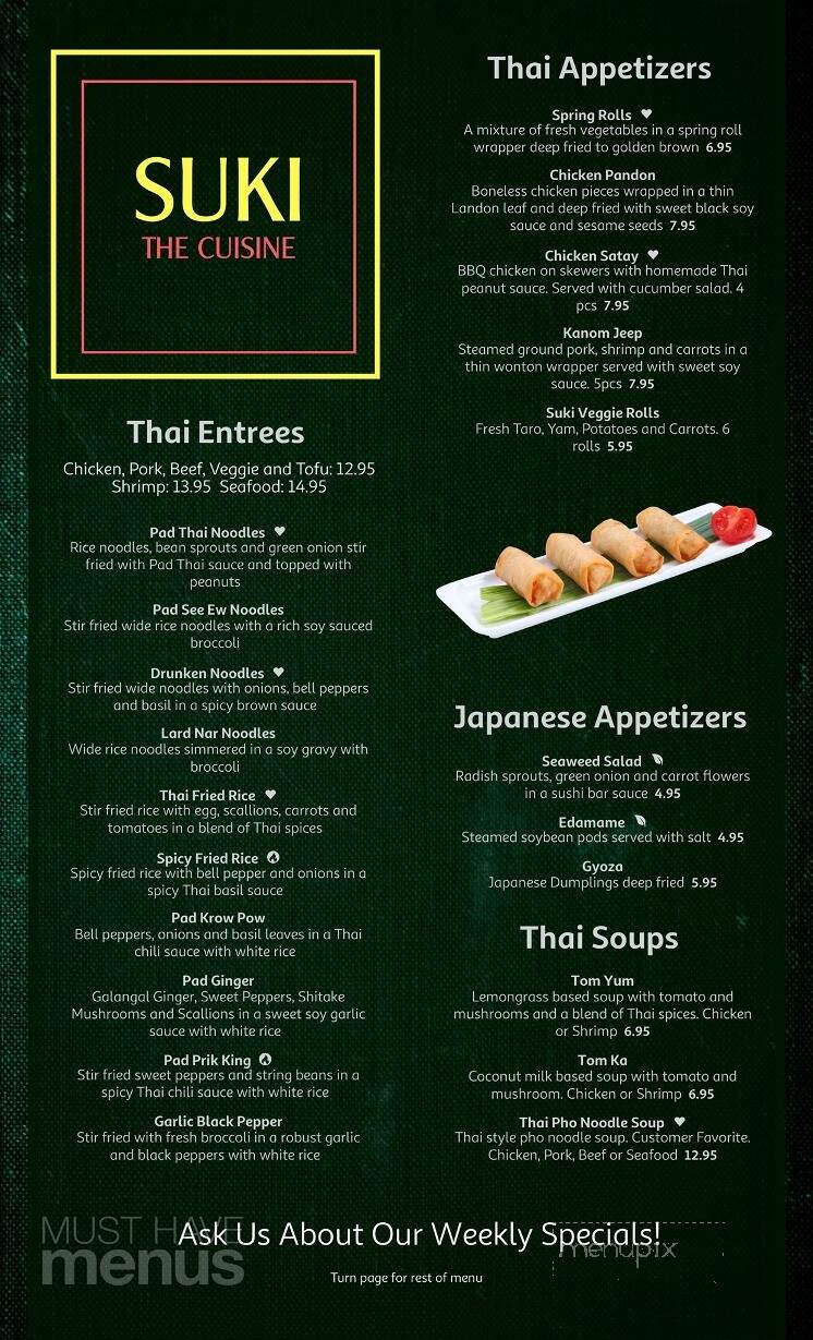Suki the Cuisine - Colonial Beach, VA menu_pic
